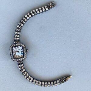 Joan Rivers Gun Metal & Austrian Crystal Watch​​​​​​​​​